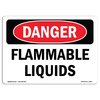 Signmission Safety Sign, OSHA Danger, 3.5" Height, 5" Width, Flammable Liquids, Landscape, D-35-L-1827 OS-DS-D-35-L-1827